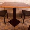 tavolo ristorante piano in legno 80x70 cm con base in ghisa