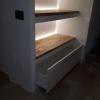libreria in massello ulivo con cestone estraibile