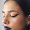 Graphic Eyeliner and Blue Lips