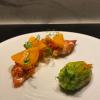 Astice al burro, zucca in doppia consistenza e fiore di zucca ripieno della sua chela.