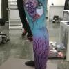 Protesi applicata e completa di sfondo e disegni per body painting a tema zombie